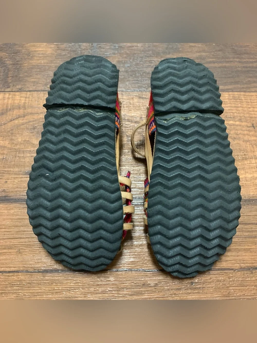 Colorful Woven Leather Mary Jane Sandals Handmade Girls Mexican Sz 29 (11 USA)